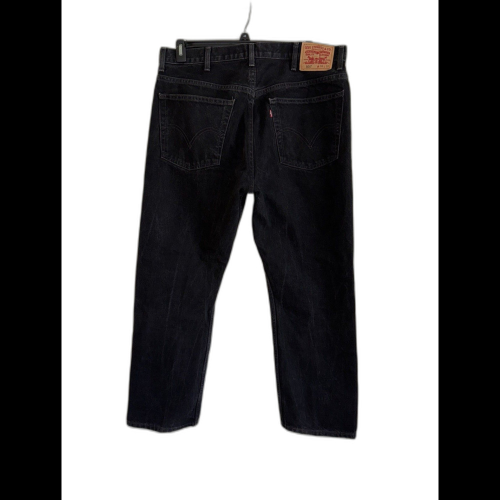 Levis Jeans Mens 38x30 Black 505 Regular Straight American Denim 100% Cotton